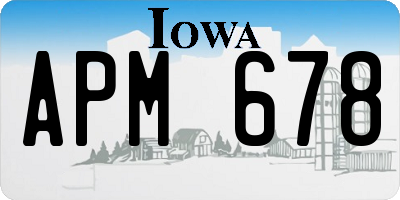 IA license plate APM678