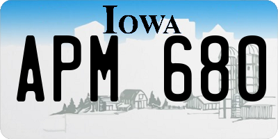 IA license plate APM680