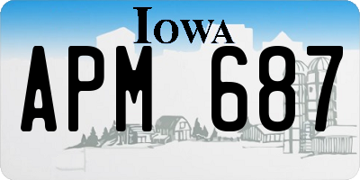 IA license plate APM687