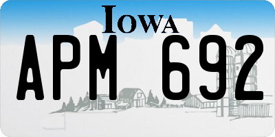 IA license plate APM692