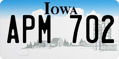 IA license plate APM702