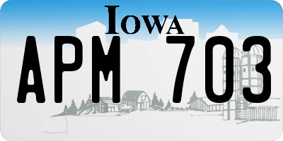 IA license plate APM703