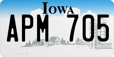 IA license plate APM705