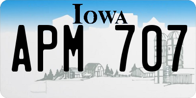 IA license plate APM707