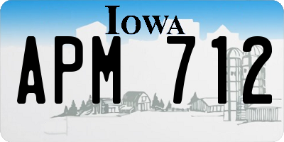 IA license plate APM712