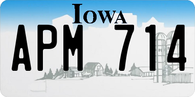 IA license plate APM714