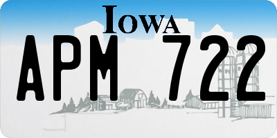 IA license plate APM722