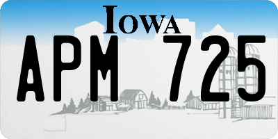 IA license plate APM725