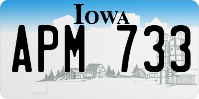 IA license plate APM733