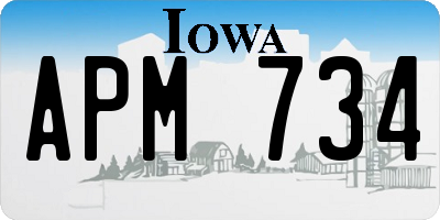 IA license plate APM734