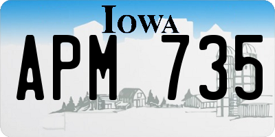 IA license plate APM735