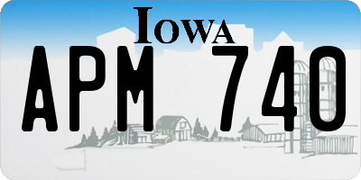 IA license plate APM740