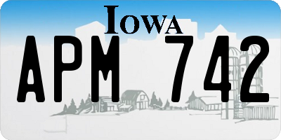 IA license plate APM742