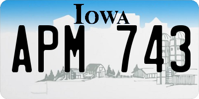 IA license plate APM743