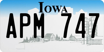 IA license plate APM747