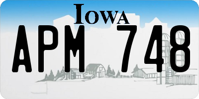 IA license plate APM748