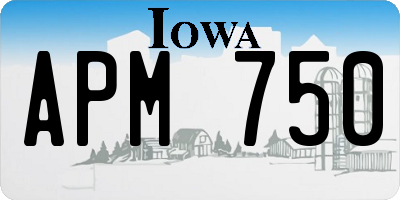 IA license plate APM750