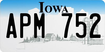 IA license plate APM752