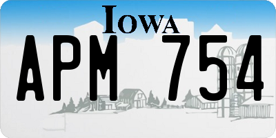 IA license plate APM754