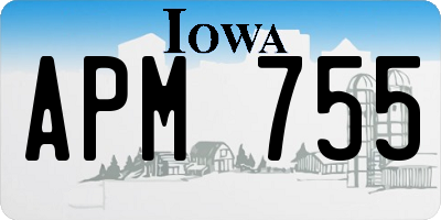 IA license plate APM755