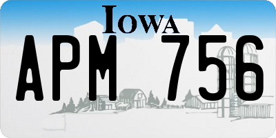 IA license plate APM756