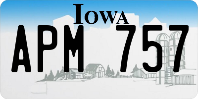 IA license plate APM757