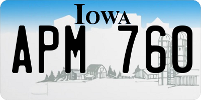 IA license plate APM760