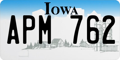 IA license plate APM762