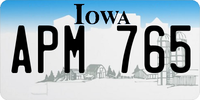 IA license plate APM765