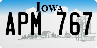IA license plate APM767