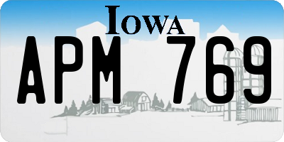 IA license plate APM769