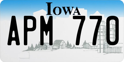 IA license plate APM770