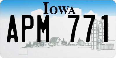 IA license plate APM771