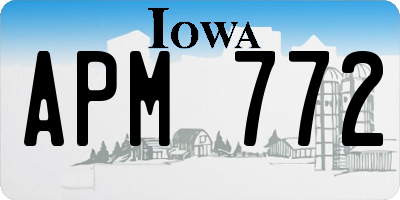 IA license plate APM772