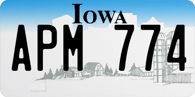 IA license plate APM774