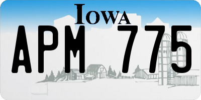 IA license plate APM775