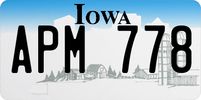 IA license plate APM778