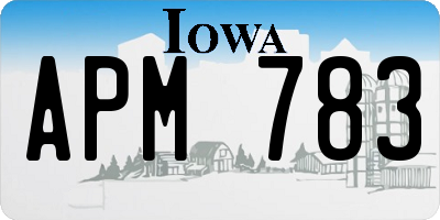 IA license plate APM783