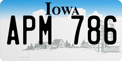 IA license plate APM786