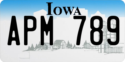 IA license plate APM789