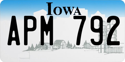 IA license plate APM792