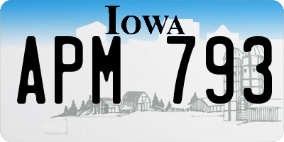 IA license plate APM793
