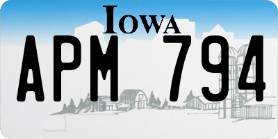 IA license plate APM794
