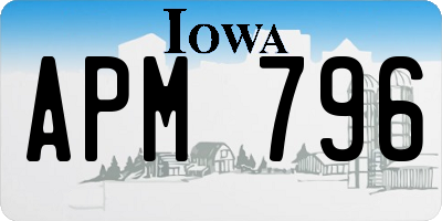 IA license plate APM796