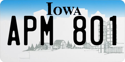 IA license plate APM801