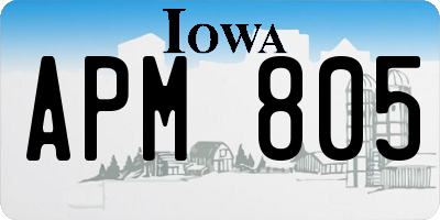 IA license plate APM805