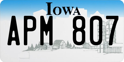 IA license plate APM807