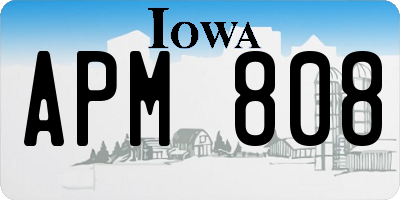 IA license plate APM808