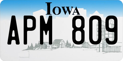 IA license plate APM809