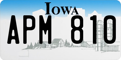 IA license plate APM810